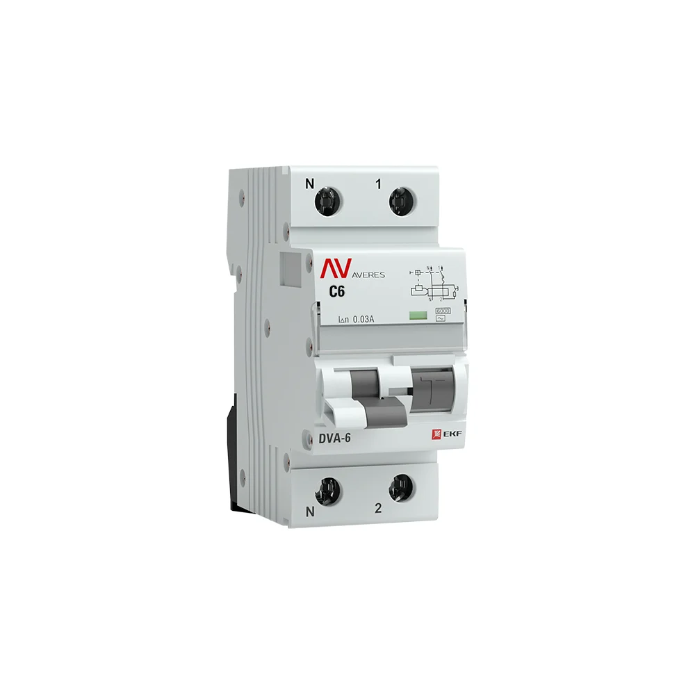 Дифференциальный автомат EKF DVA-6 AVERES rcbo6-1pn-6C-30-ac-av