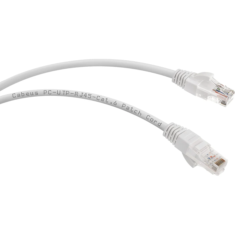 Неэкранированный патч-корд Cabeus PC-UTP-RJ45-Cat.6-5m-WH