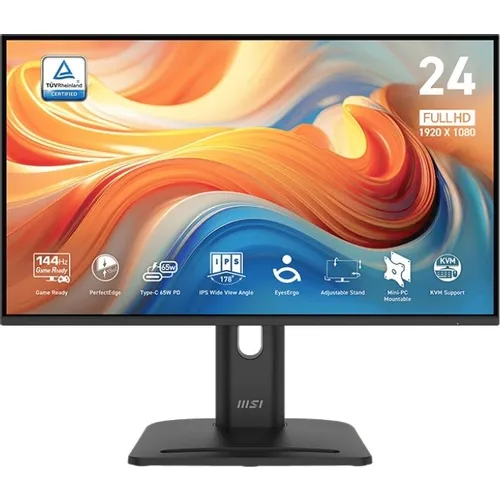 23.8" Монитор MSI Pro MP245PHG E14, 1920x1080, IPS, 144Гц, 1хHDMI, 1хDP, черный [9s6-3pe69m-014]