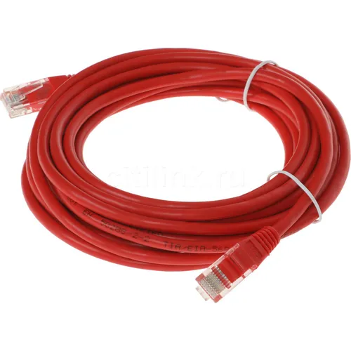 Патч-корд LanMaster вилка RJ-45, вилка RJ-45, кат.5E, ПВХ, 5м, красный [twt-45-45-5.0-rd]