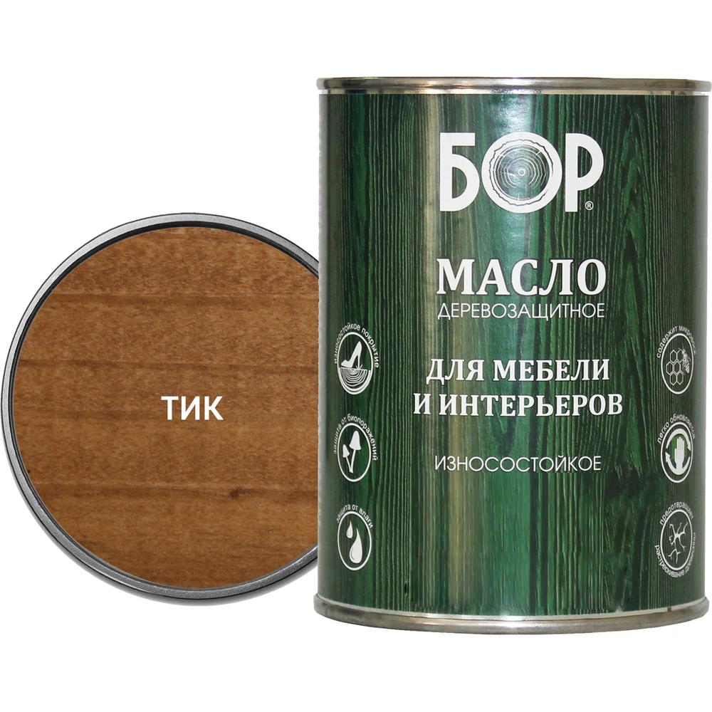 Деревозащитное масло для мебели и интерьеров Бор 4690417074280