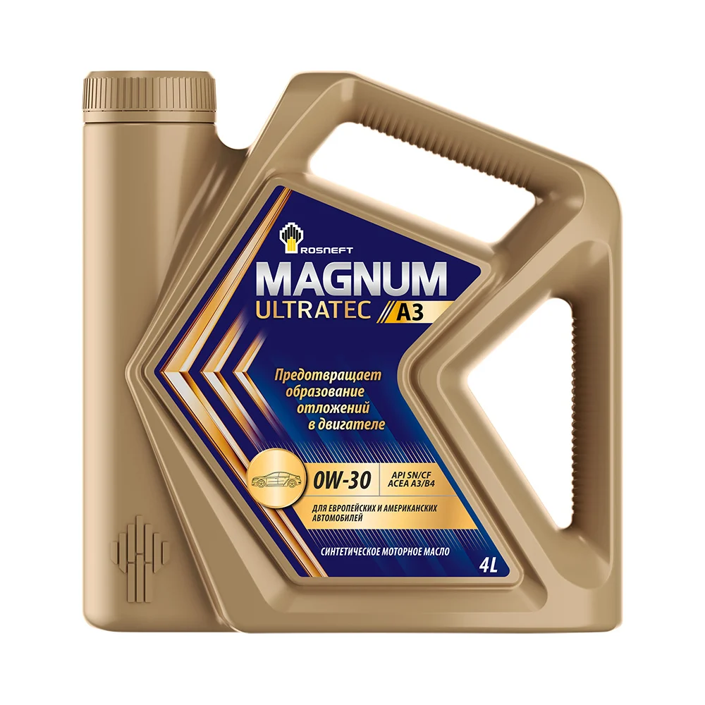 Моторное масло Роснефть Rosneft Magnum Ultratec A3 0W-30, канистра 4л (-РНПК) 40816842