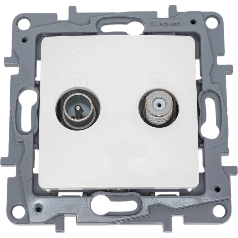 Двухкабельная розетка Legrand tv-sat etika 672257