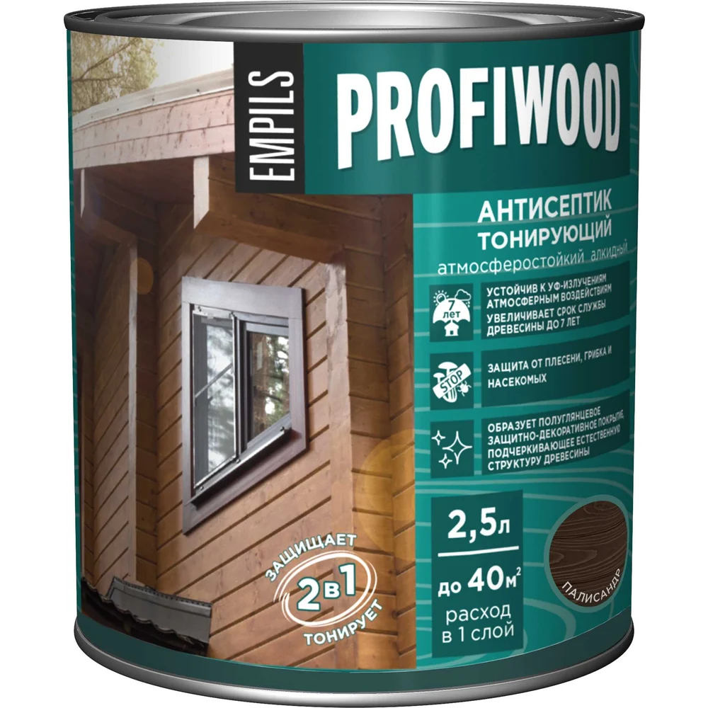 Тонирующий атмосферостойкий алкидный антисептик Profiwood 63862