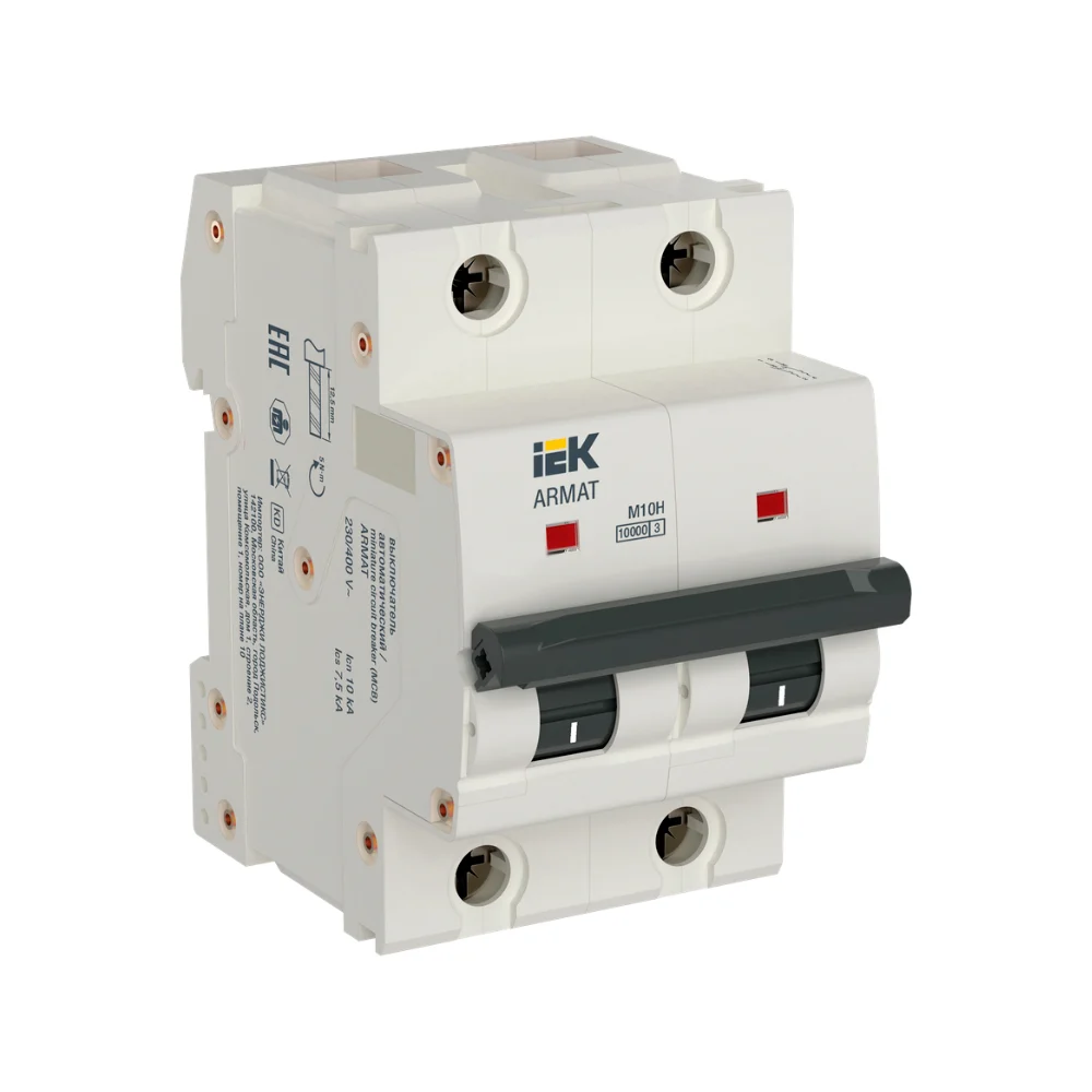 Автоматический выключатель IEK ARMAT M10H 2P D 80A AR-M10H-2-D080