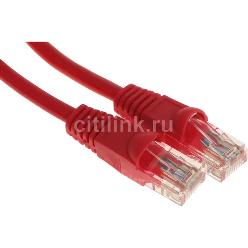 Патч-корд Buro литой (molded), UTP, кат.5E, 0.25м, 4 пары, 26AWG, алюминий омедненный, многожильный, красный