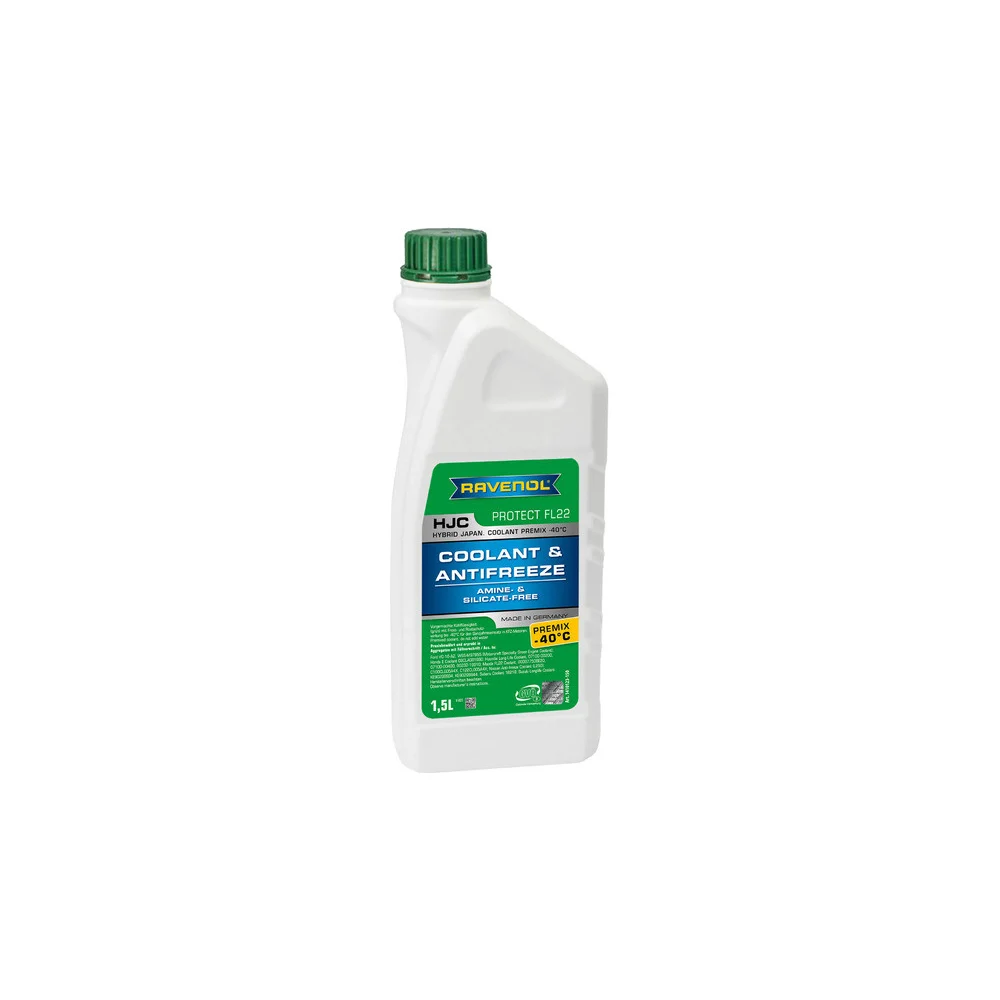 Антифриз RAVENOL HJC Hybrid Japanese Coolant Premix -40C готовый к применению, зеленый, 1.5 л 1410123-150-01-999