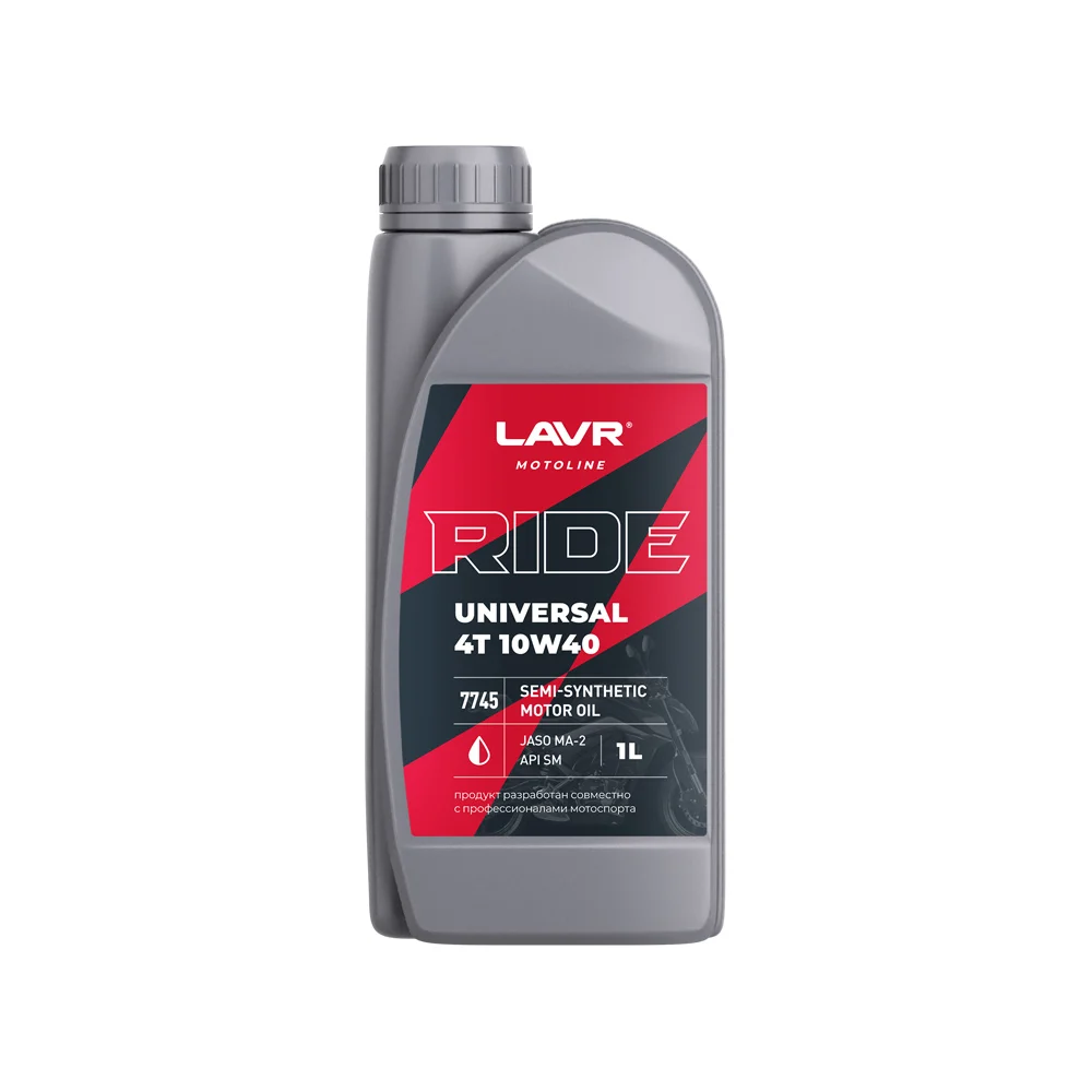 Моторное масло LAVR MOTO RIDE UNIVERSAL 4T 10W40 SM, 1 л Ln7745