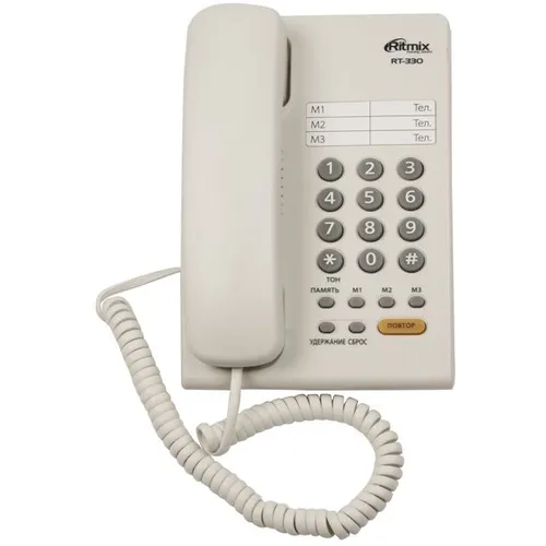 Проводной телефон Ritmix RT-330, белый