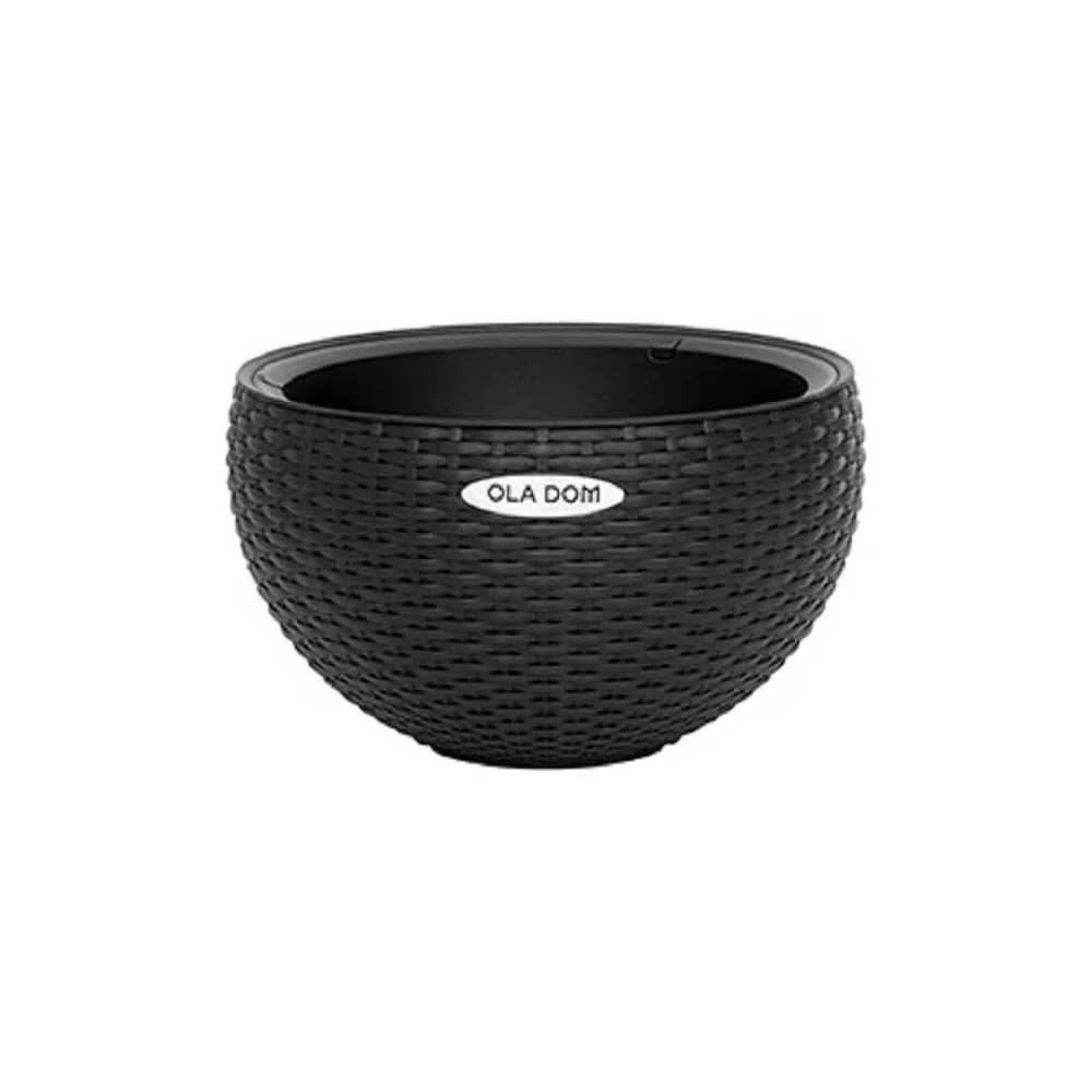Круглое кашпо Еврогрядка rattan ola dom Kashpo-Rattan-brown-5