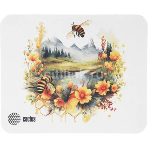 Коврик для мыши Cactus Honeybee ткань, 220х180х2мм [cs-mp-p09xs]