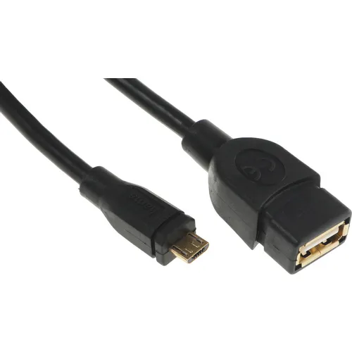 Кабель HAMA micro USB (m) - USB (f), 0.15м, 1.5A, черный [00078426]