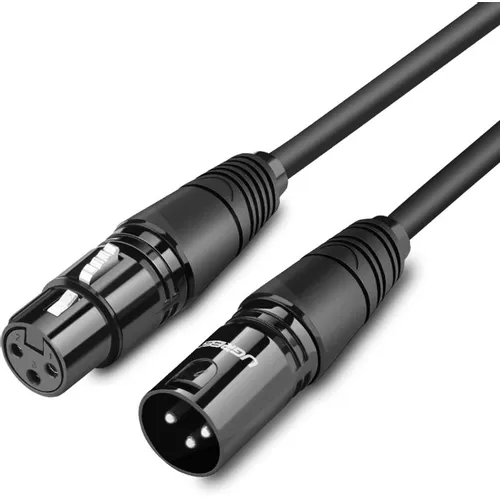 Кабель аудио UGREEN AV130, XLR (f) - XLR (m), 2м, черный [20710]