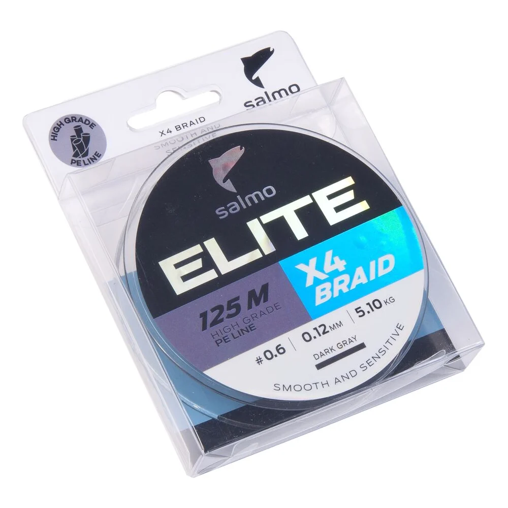 Плетеная леска Salmo Elite х4 BRAID Dark Gray 125/017 4950-017