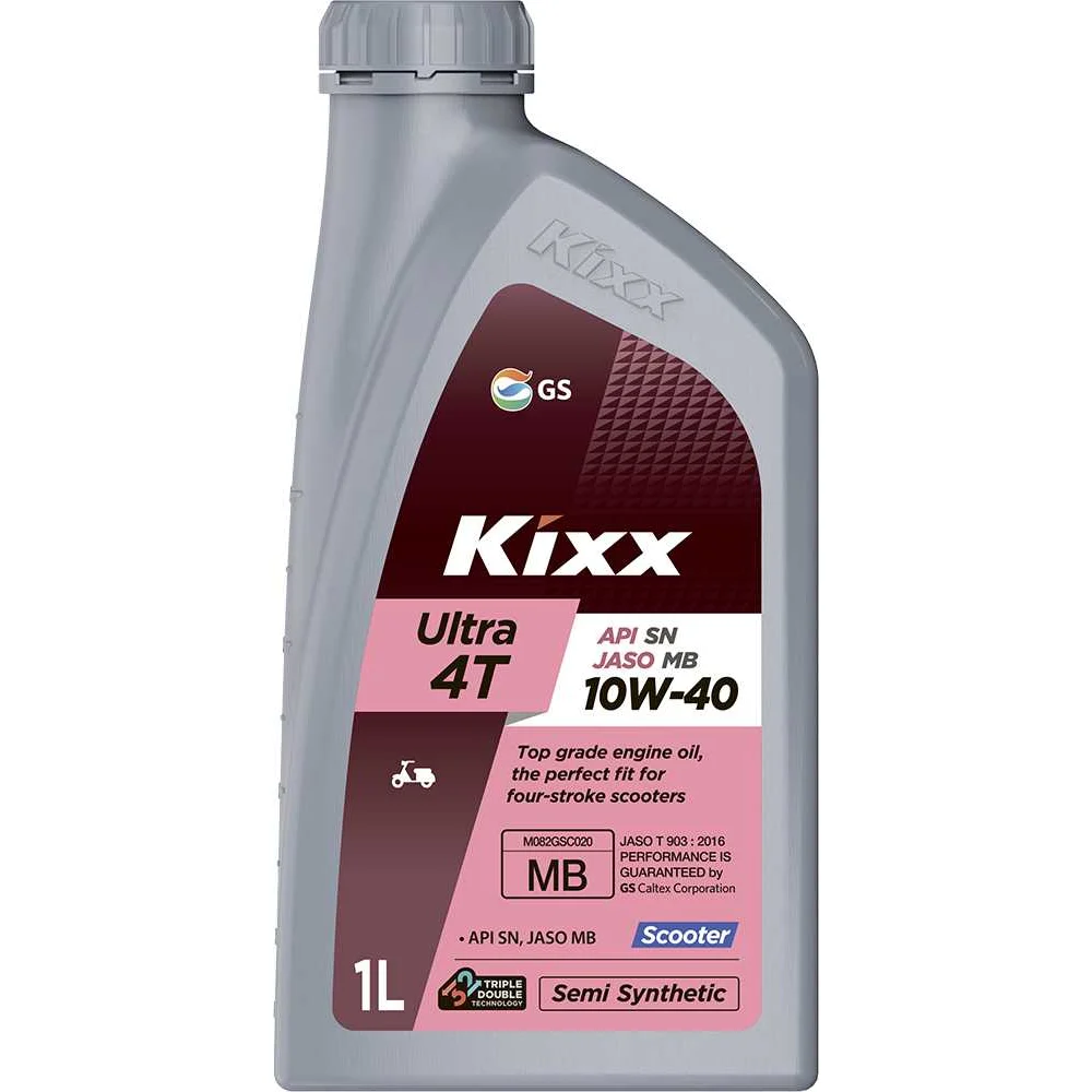 Полусинтетическое моторное масло для четырехтактных двигателей KIXX Ultra 4T Scooter 10w-40 API SN, JASO MB L5129AL1E1
