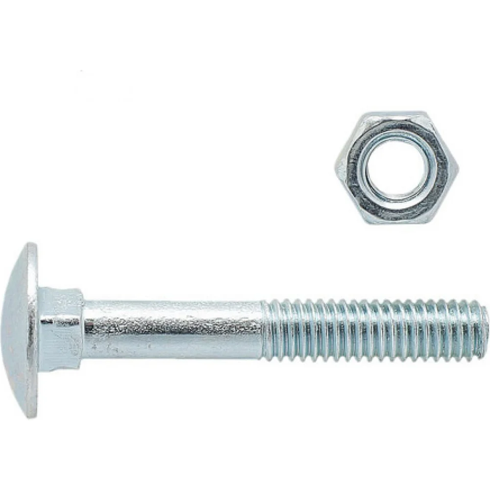 Мебельный оцинкованный болт Невский Крепеж М6x80, DIN603, 6 шт. 801061