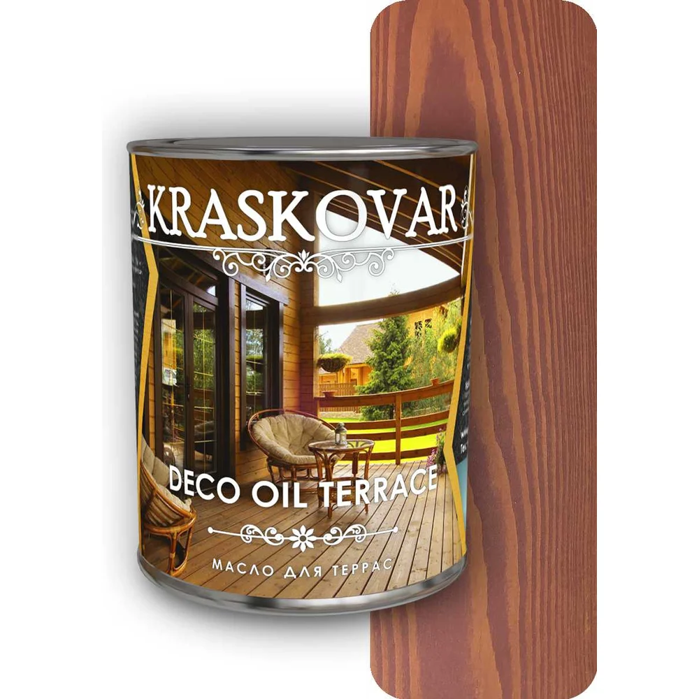 Масло для террас Kraskovar вишня, 0.75 л 1278