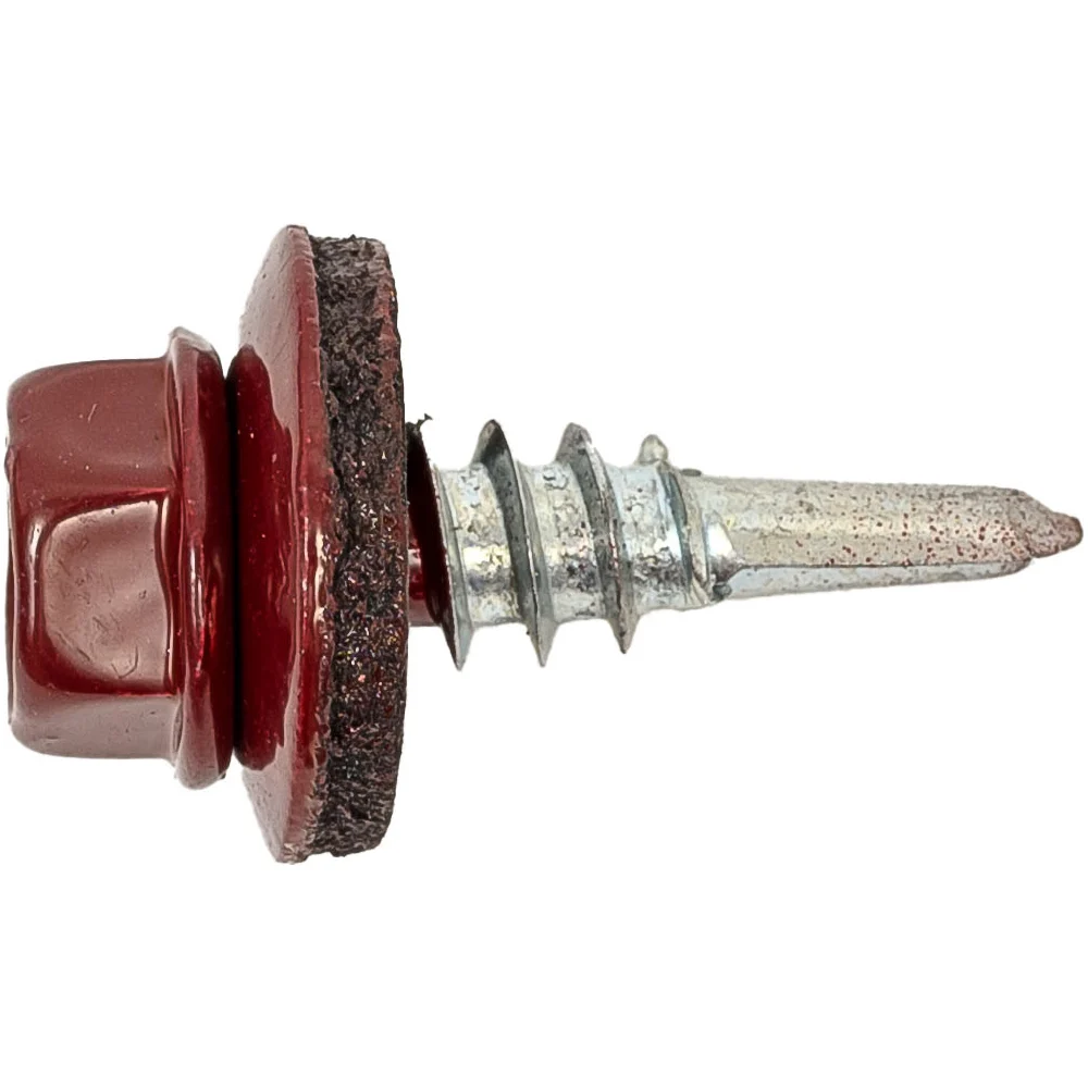 Кровельный саморез качественный крепеж 5,5/19 RAL300590 красное вино (90 шт.) 0300135