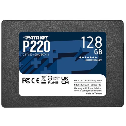 SSD накопитель Patriot P220 P220S128G25 128ГБ, 2.5", SATA III, SATA