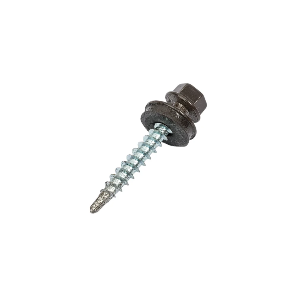 Кровельный саморез КРЕП-КОМП 4,8х35 RAL8019 серо-коричневый (250 шт.) ск358019ф