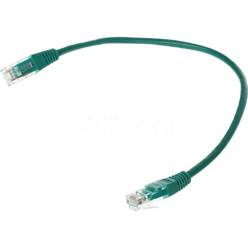 Патч-корд LanMaster вилка RJ-45, вилка RJ-45, кат.5E, ПВХ, 0.3м, зеленый [twt-45-45-0.3-gn]