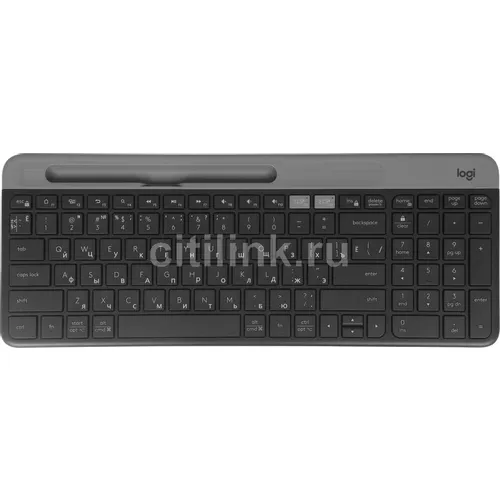 Клавиатура Logitech K580, беспроводная, USB, Bluetooth/Радиоканал, ножничная, с гравировкой, черный/серебристый [920-009208]