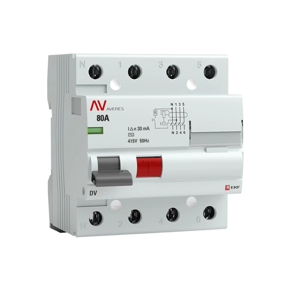 Устройство защитного отключения EKF DV AVERES rccb-4-80-30-ac-av