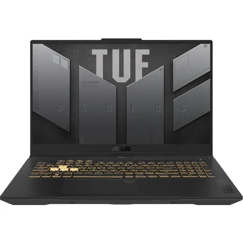 Ноутбук игровой ASUS TUF Gaming F17 FX707VJB-HX100, 17.3", IPS, Intel Core 5 210H 2.2ГГц, 8-ядерный, 16ГБ DDR5, 512ГБ SSD, NVIDIA GeForce RTX 3050 для ноутбуков - 6 ГБ, без операционной системы, серый [90nr0my5-m003r0]