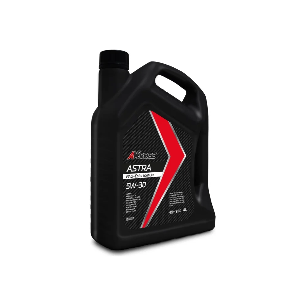 Моторное синтетическое масло AKross Astra 5W-30 API SP ACEA С2/С3 PAO+Ester AMO0051