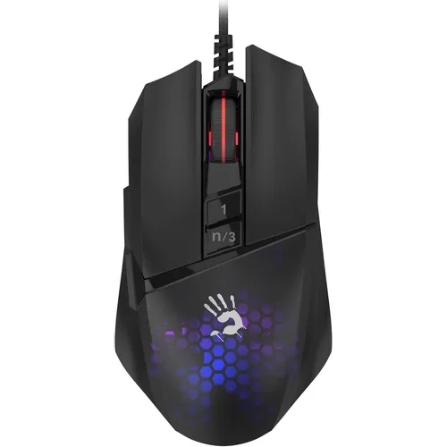 Мышь проводная A4TECH Bloody W65 Max Mini, игровая, оптическая, USB, 12000dpi, черный [w65 max mini honeycomb]