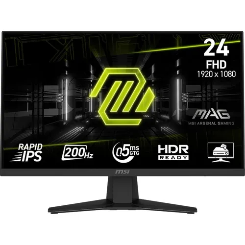 23.8" Монитор MSI Mag 244F, 1920x1080, IPS, 200Гц, 1хHDMI, 1хDP, черный [9s6-3bc41h-011]