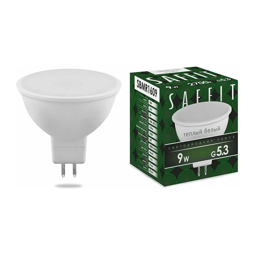 Светодиодная лампа SAFFIT SBMR1609 9W 230V GU5.3 2700K 55084