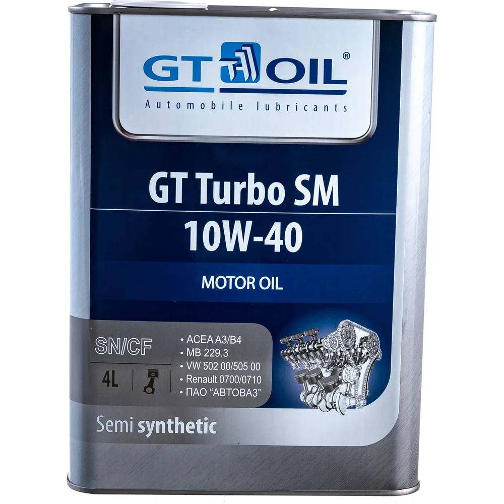 Масло GT OIL Turbo SM SAE 10W-40 API SMSN/CF 8809059407028