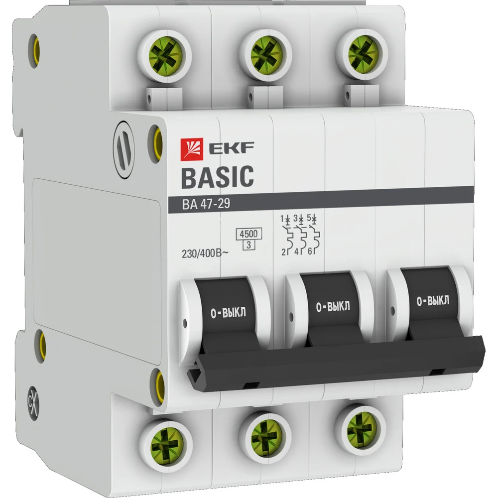 Автоматический выключатель EKF ВА 47-29 Basic mcb4729-3-20-B