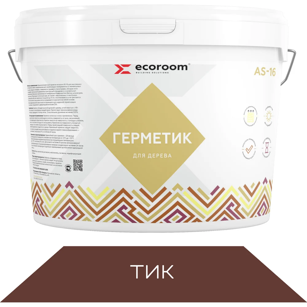Акриловый герметик для дерева ECOROOM AS-16 225-1-3/тик