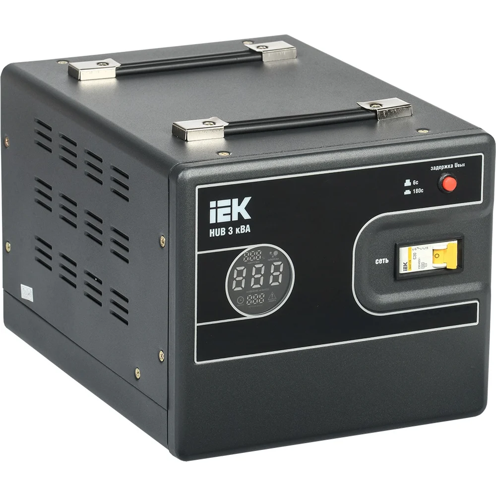 Переносной однофазный стабилизатор напряжения IEK HUB IVS21-1-003-13