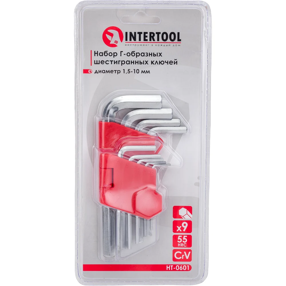 Набор Г-образных шестигранных ключей INTERTOOL HT-0601