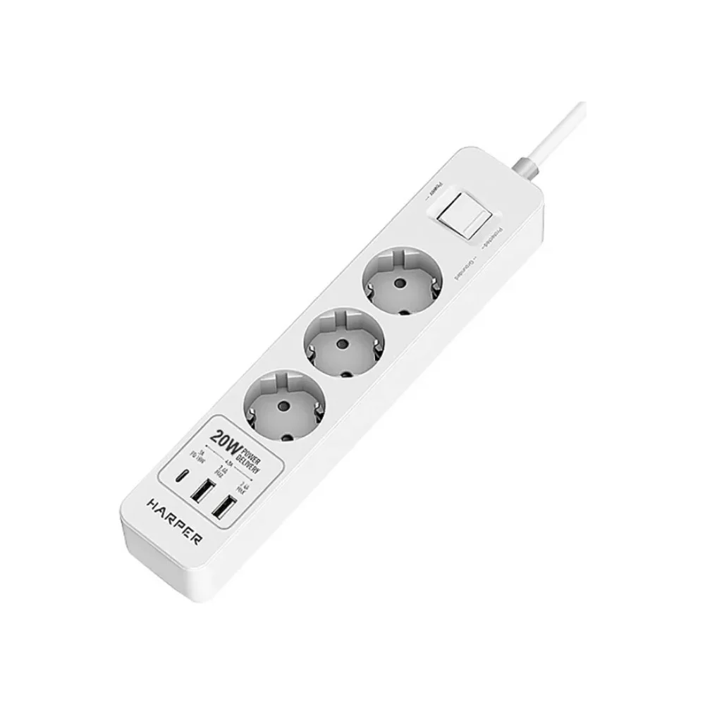 Сетевой фильтр-удлинитель Harper UCH-430 White PD3.0 H00003201