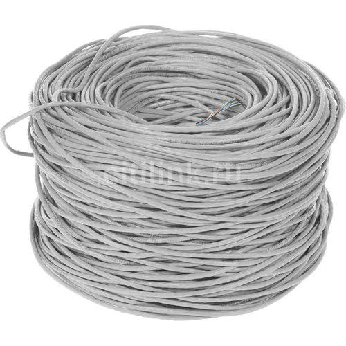Кабель EXEGATE UTP4-C5e-CU-S26-IN-PVC-GY-305 UTP UTP, кат.5E, 305м, 4 пары, 26AWG, медь, одножильный, серый
