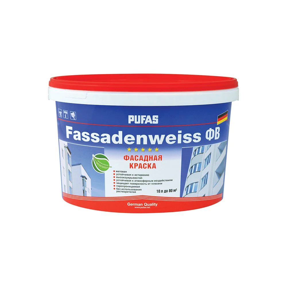 Фасадная морозостойкая краска Pufas FASSADENWEISS тов-042475