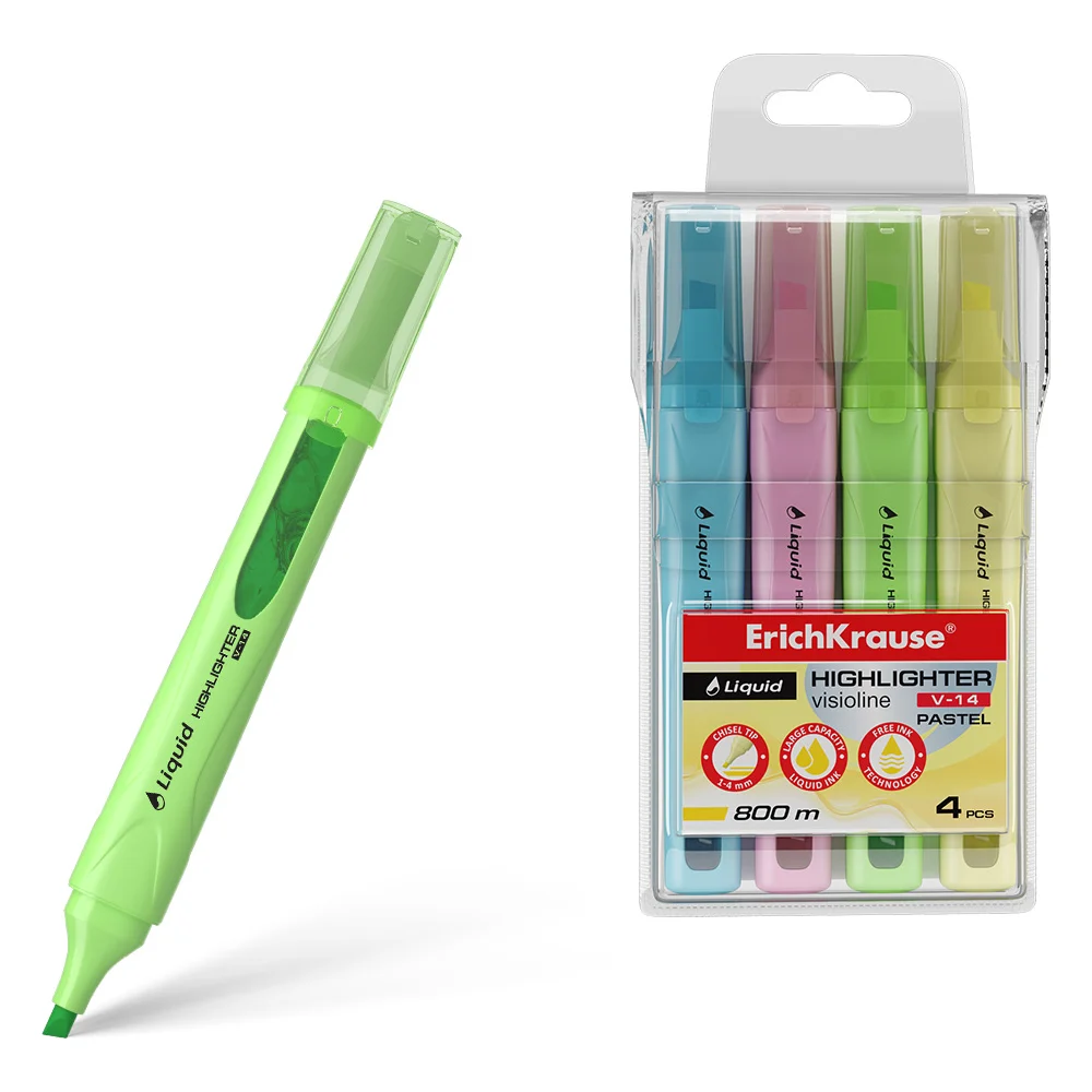 Текстмаркеры ErichKrause Visioline V-14 Pastel 58360