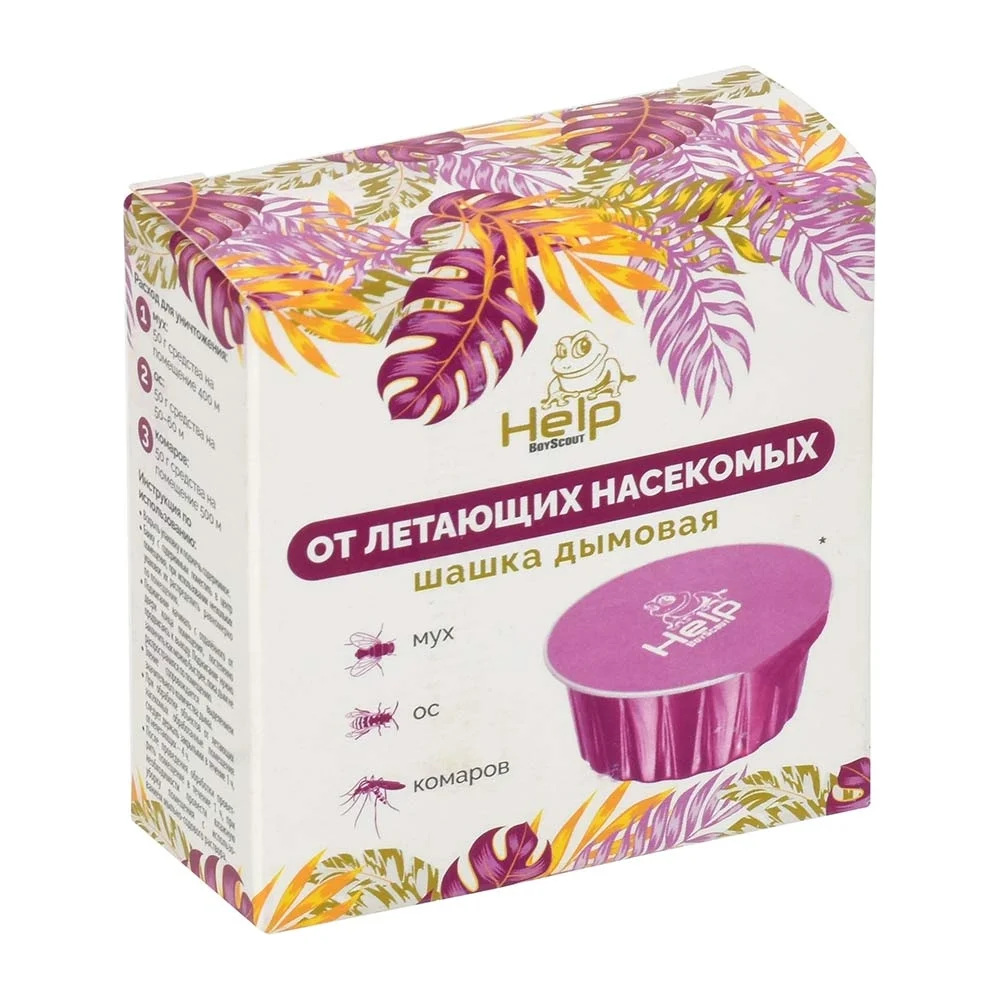 Дымовая инсектицидная шашка от комаров, мух, ос HELP 80233